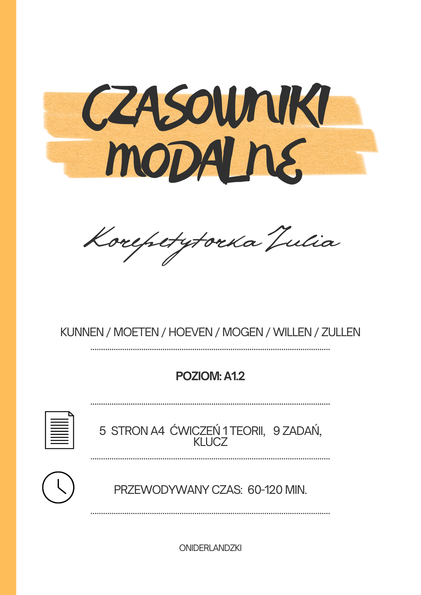 Czasowniki modalne – Ćwiczenia A1.2
