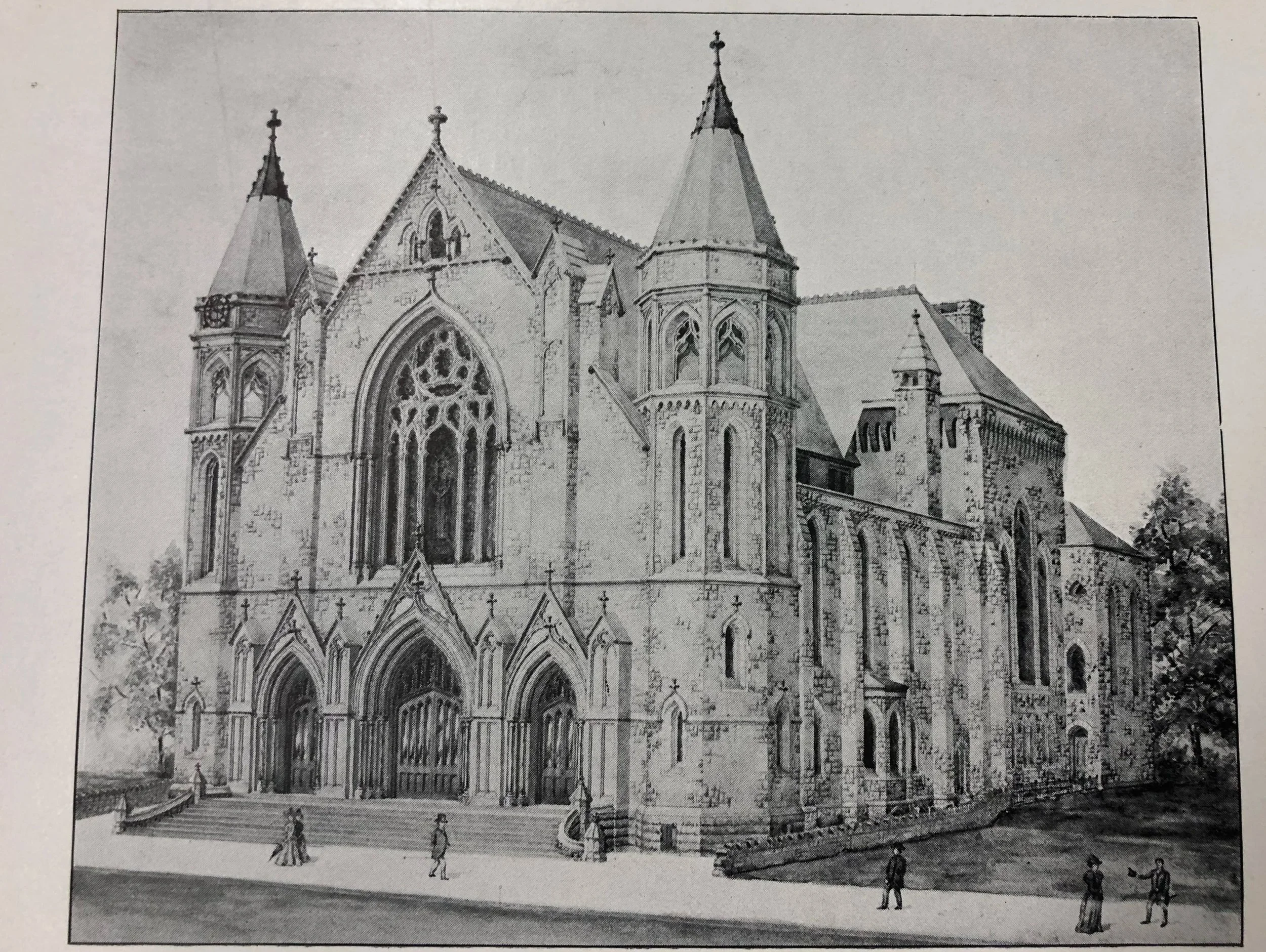 Undated drawing of New Tabernacle Baptist Church (Historical Society of Pennsylvania)