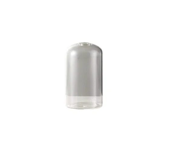 Clear cylindrical plastic can with a dome-shaped top, possibly a water or soda bottle.