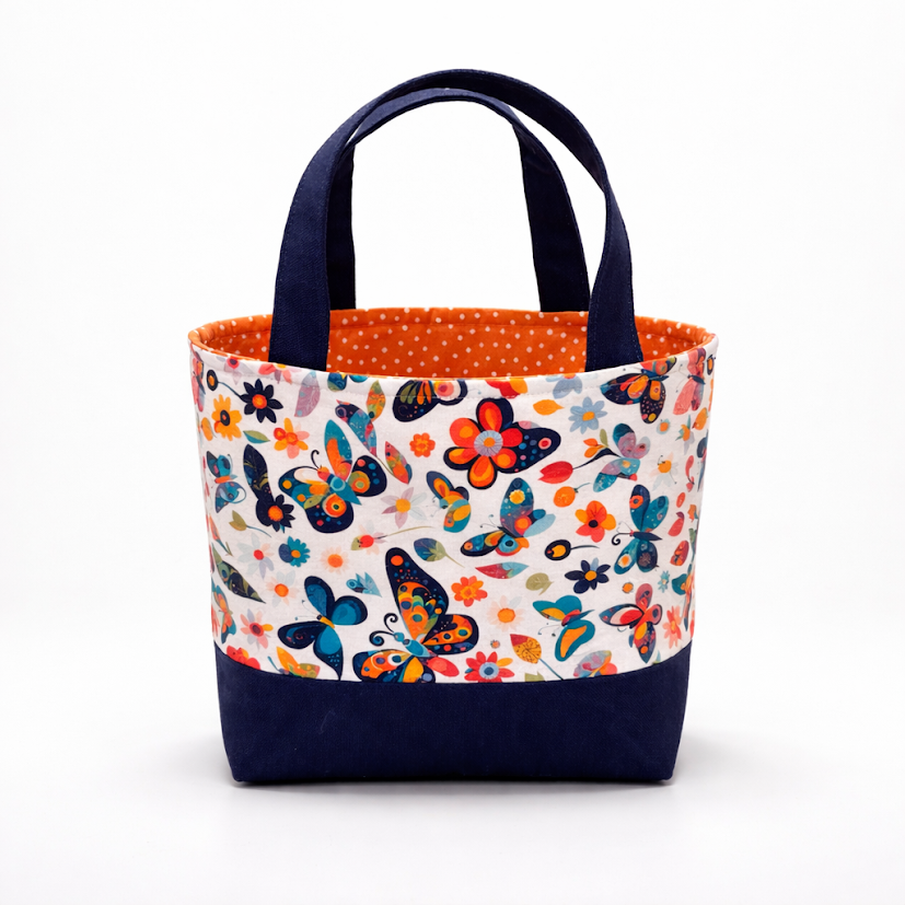 Social Butterflies Mini Tote Bag  (10" wide x 7.5" tall) $40