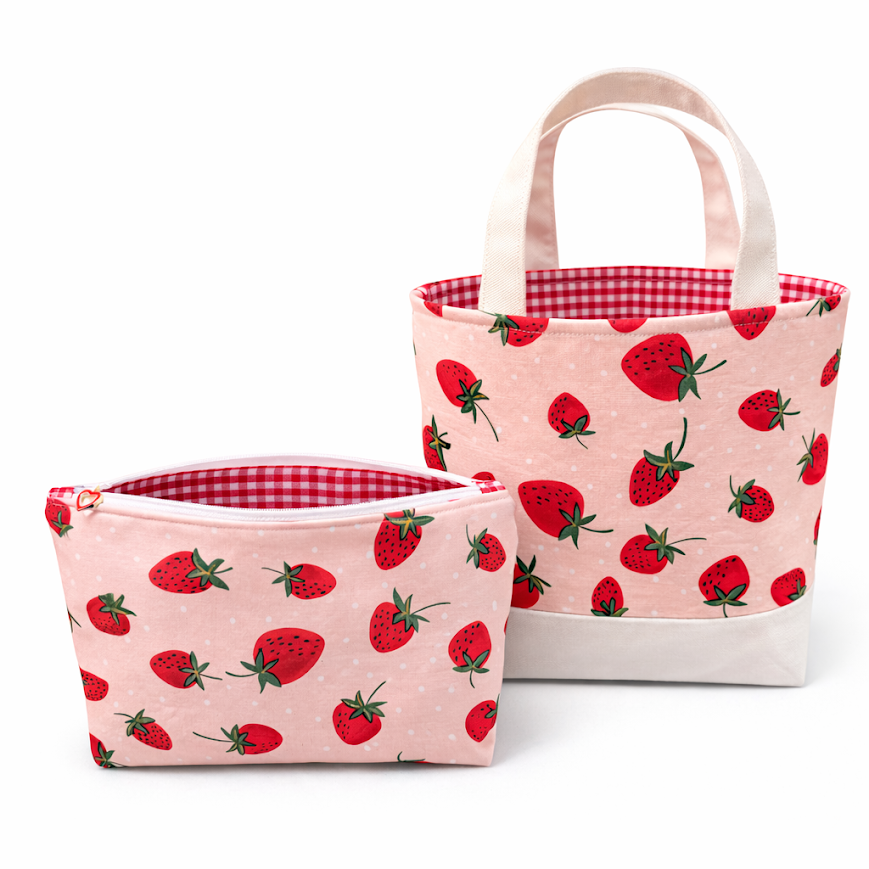 Strawberries Collection (Mini Tote, Medium Zipper Pouch) $60 for the set
