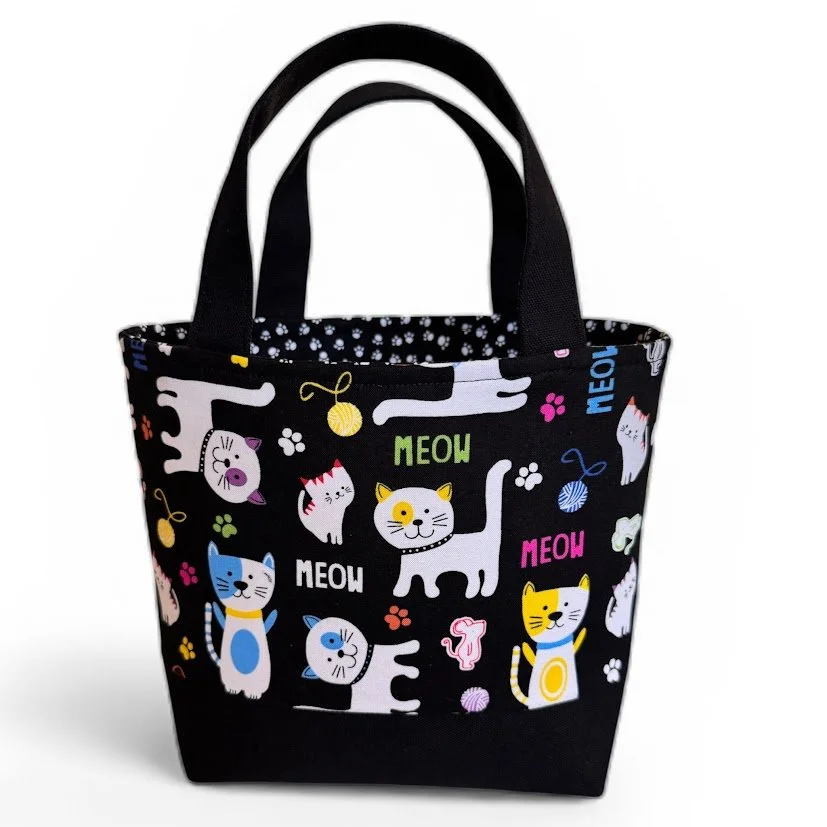 Happy Cats Mini Tote Bag  (10" wide x 7.5" tall) $40
