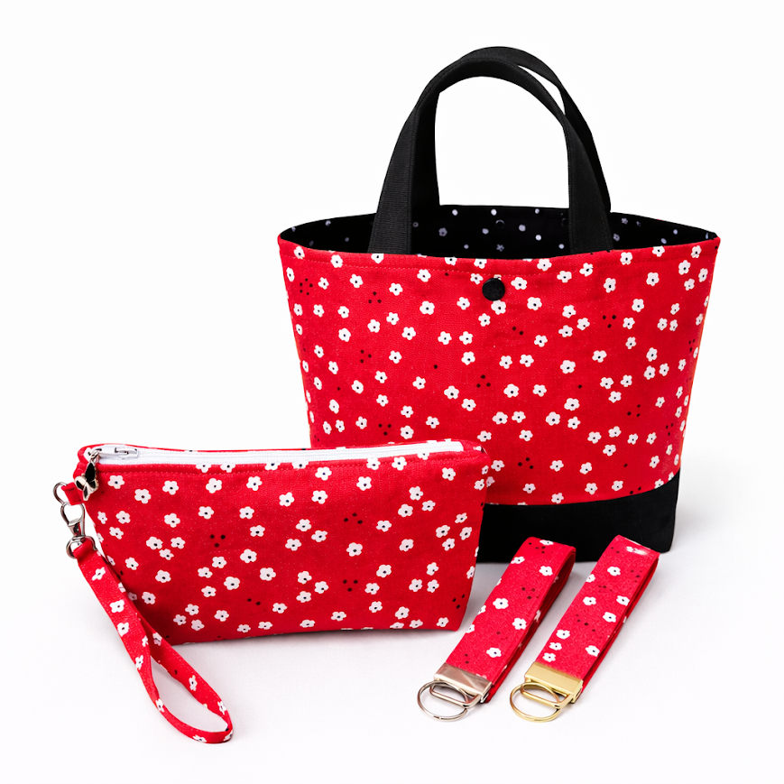 Poppy Collection (Mini Tote, Wristlet and matching Wristlet Key Chain) $72 for the set
