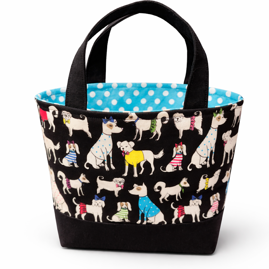 Sassy Canine Mini Tote Bag  (10" wide x 7.5" tall) $40