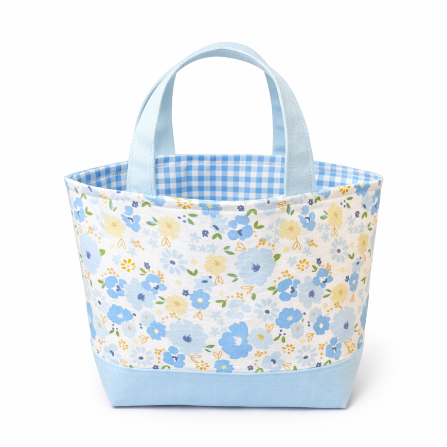 Blue Flowers Mini Tote  (10" wide x 7.5" tall) $40