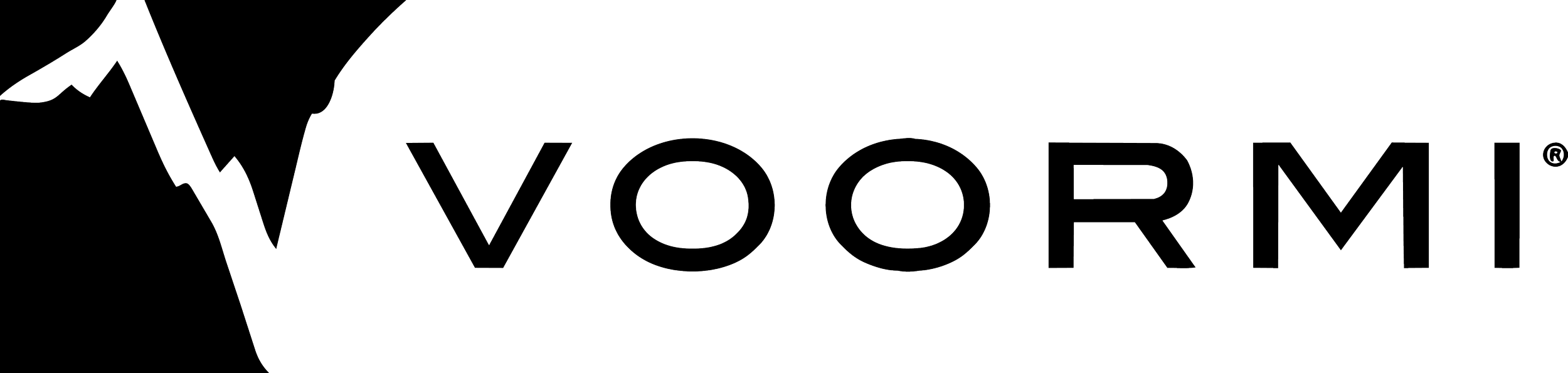 Woormi logo with mountain sketch on the left.