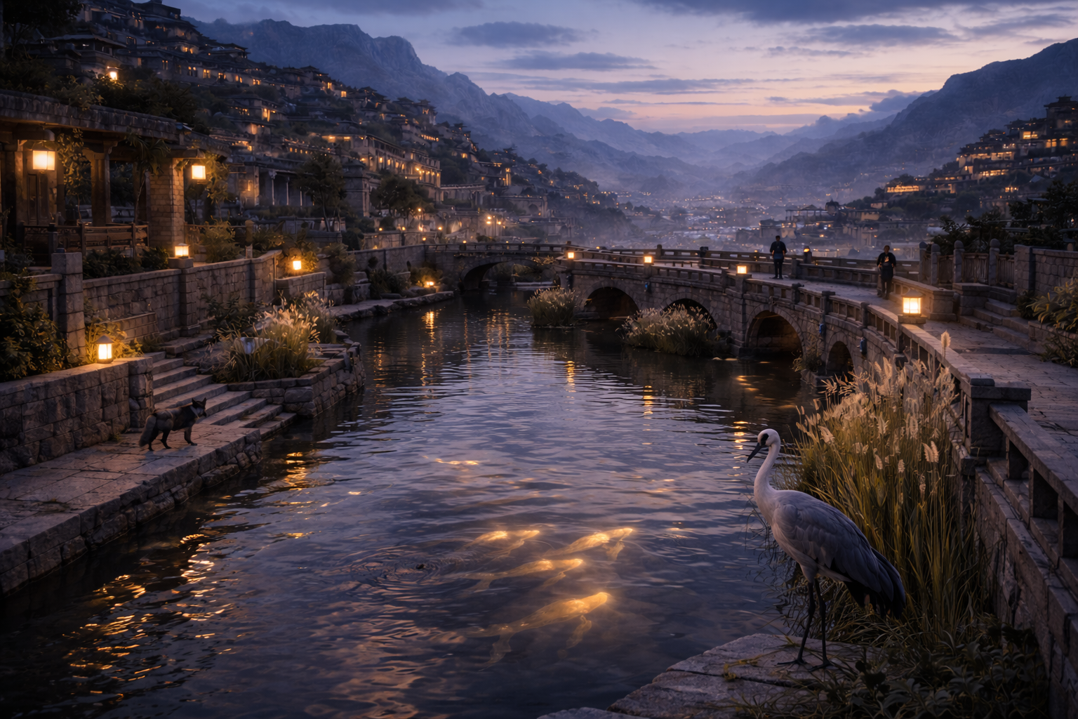Twilight serenity by the canal.png