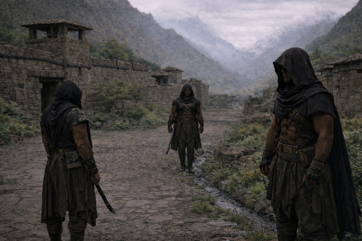 Ember Guards in misty village.png