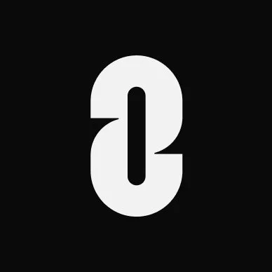 White abstract letter 'S' on black background