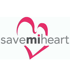 Logo with stylized pink heart and the words "save my heart" beneath it.