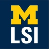 University of Michigan logo with a yellow block M and the letters LS I below it on a navy blue background.