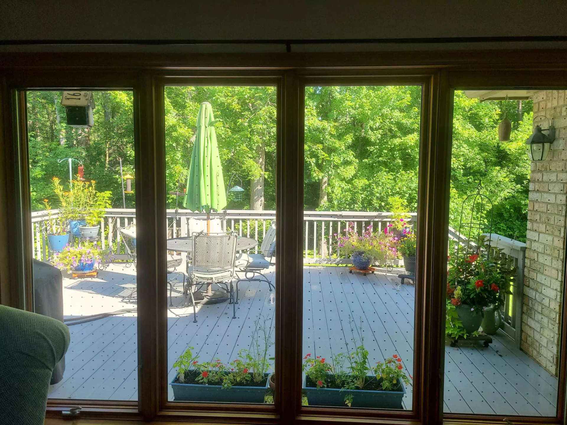 Dots on glass are minimally visible from inside