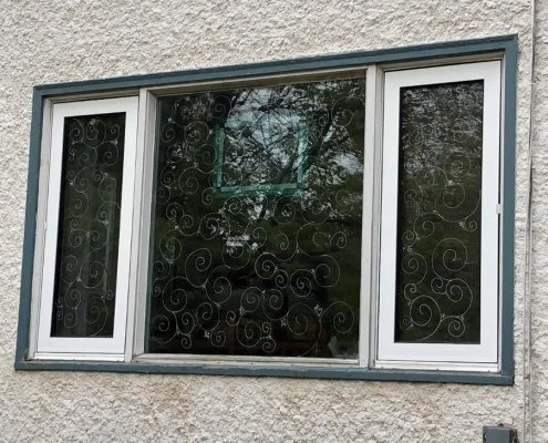 Soap applied as bird-safe window treatment to exterior home window