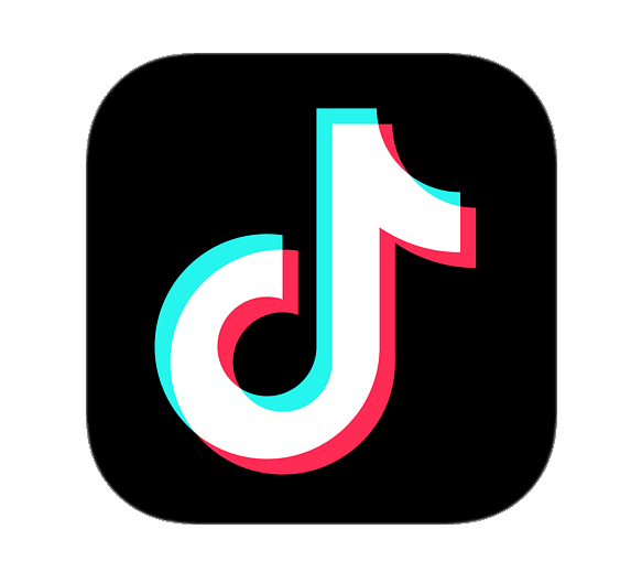 TikTok logo with a black background.
