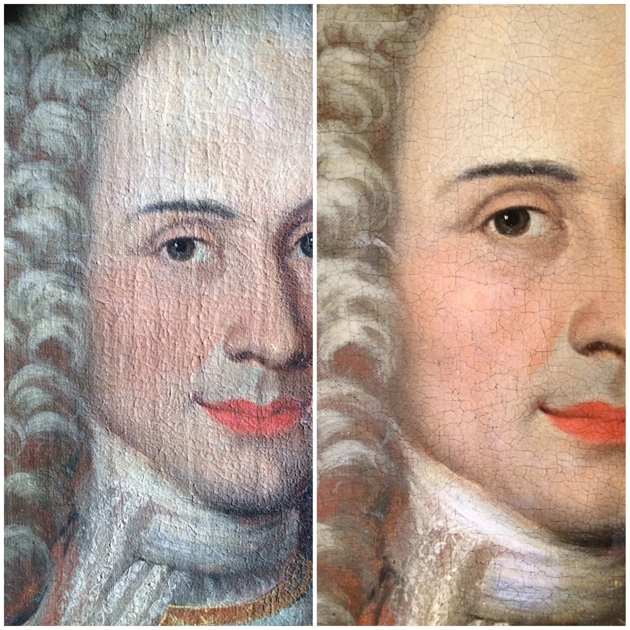 Cleaning restored this paintings clarity, color saturation, and details of the painting, helping to prolong its lifespan.