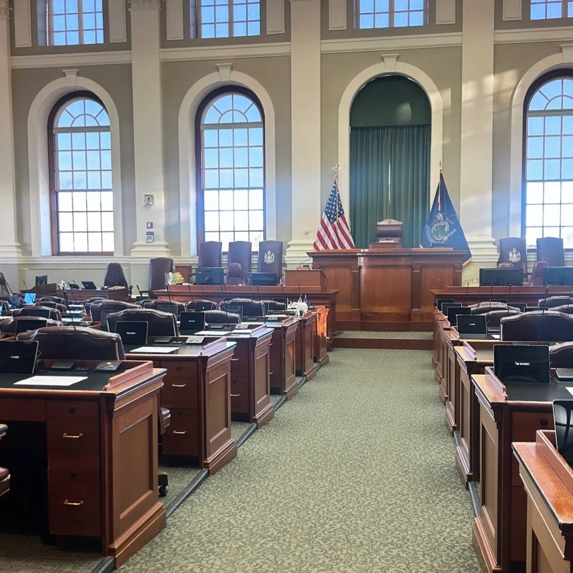Today, I went to the Maine State House to shadow Representative Jan Dodge!  It was powerful to observe how decisions are made in the legislature and to witness traditional parliamentary procedures unfold in their charming, analog way.

I was also abl