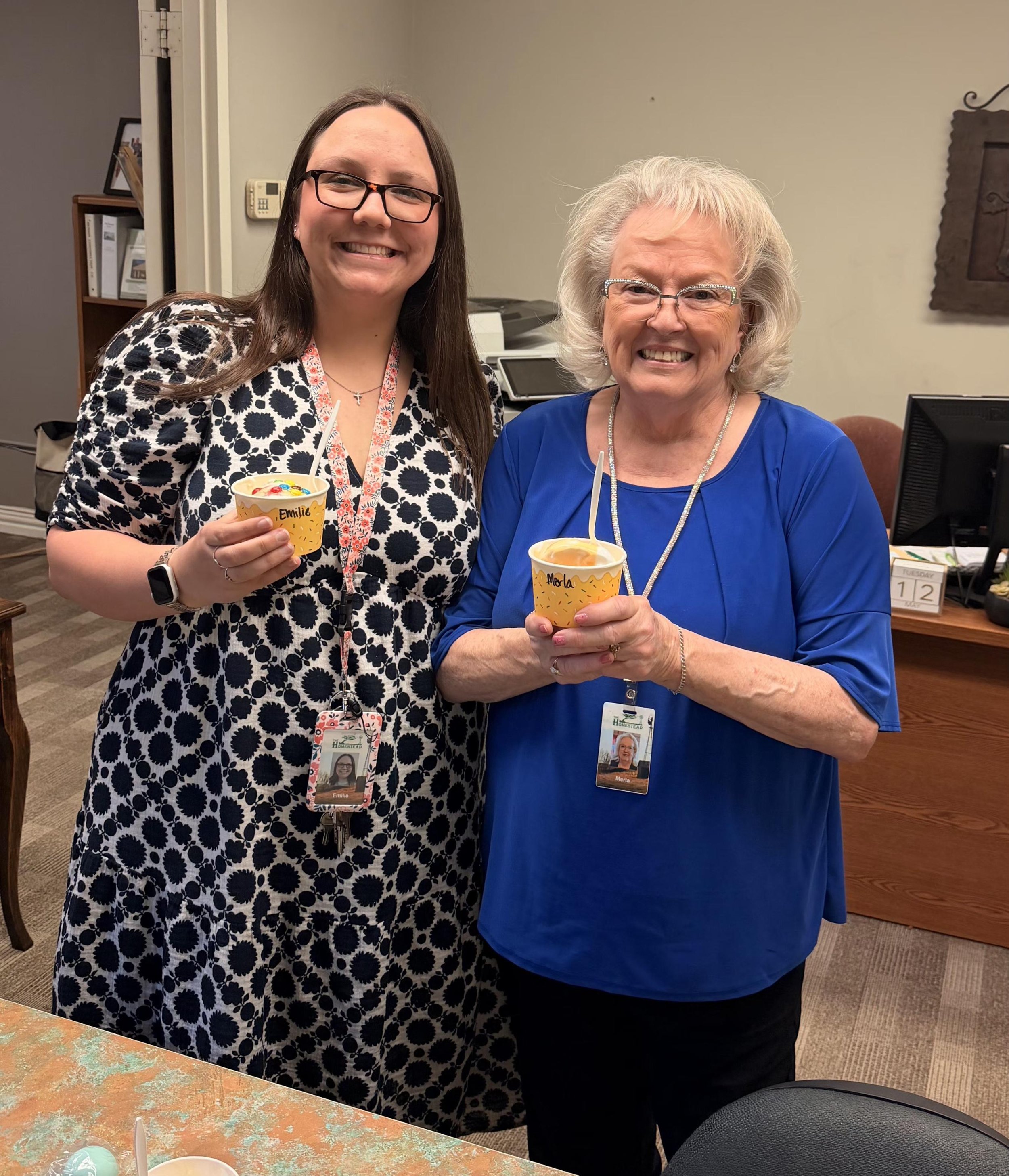 Healthcare workers enjoying a beverage