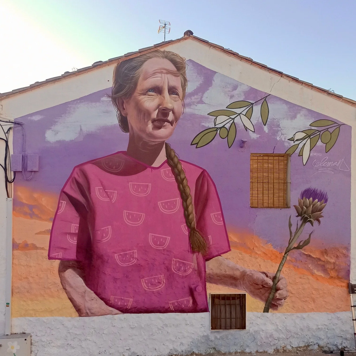 mural Luisma Luna en Cadrete