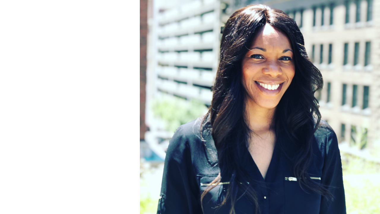 Portrait of a beautiful black woman smiling