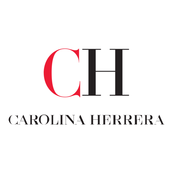 A logo with large black letters 'CH' and a red letter 'C' on the left, with the text 'CAROLINA HERRERA' below.