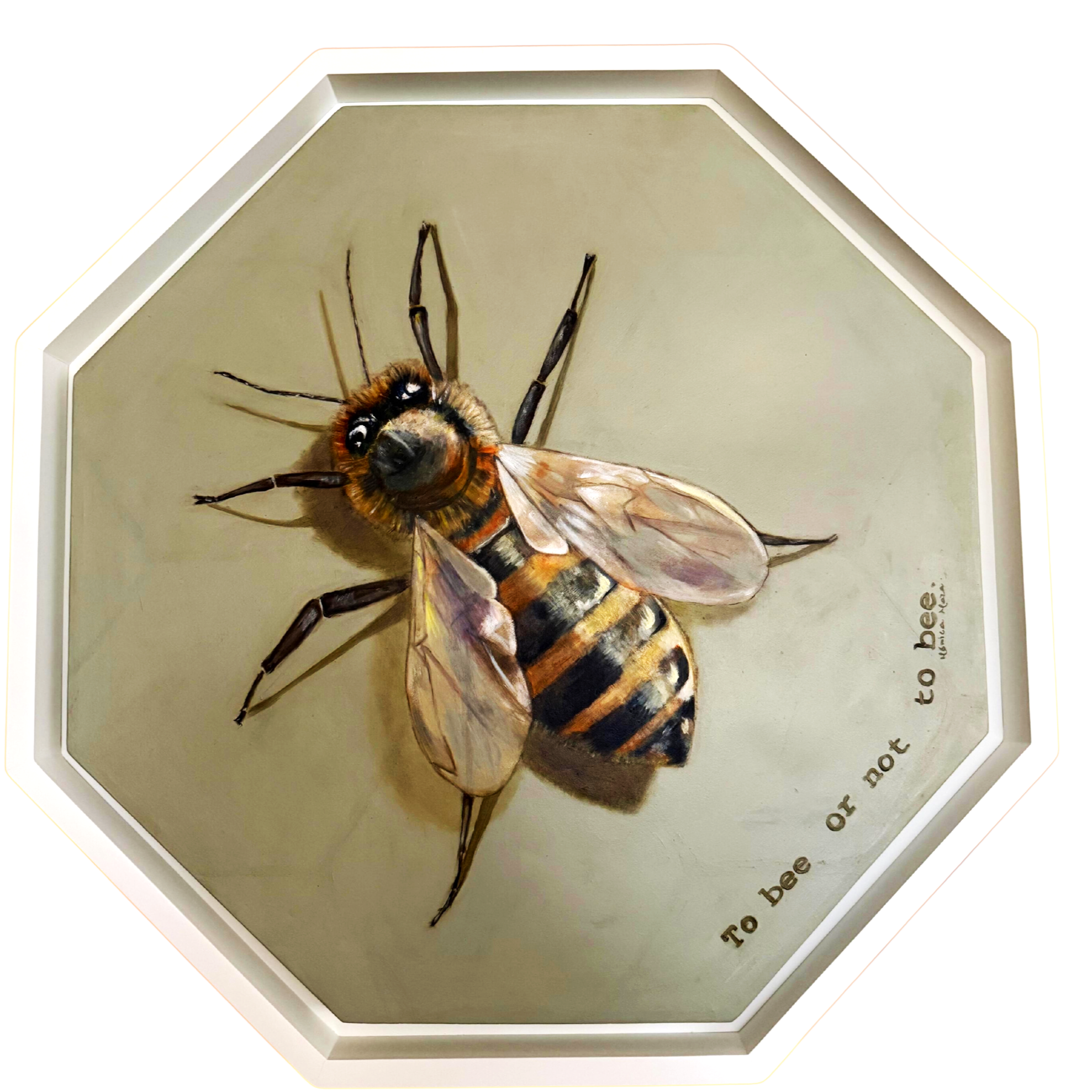 To bee or not to bee. | Óleo sobre tela | Hexágono 80 cms lado a lado | 2024