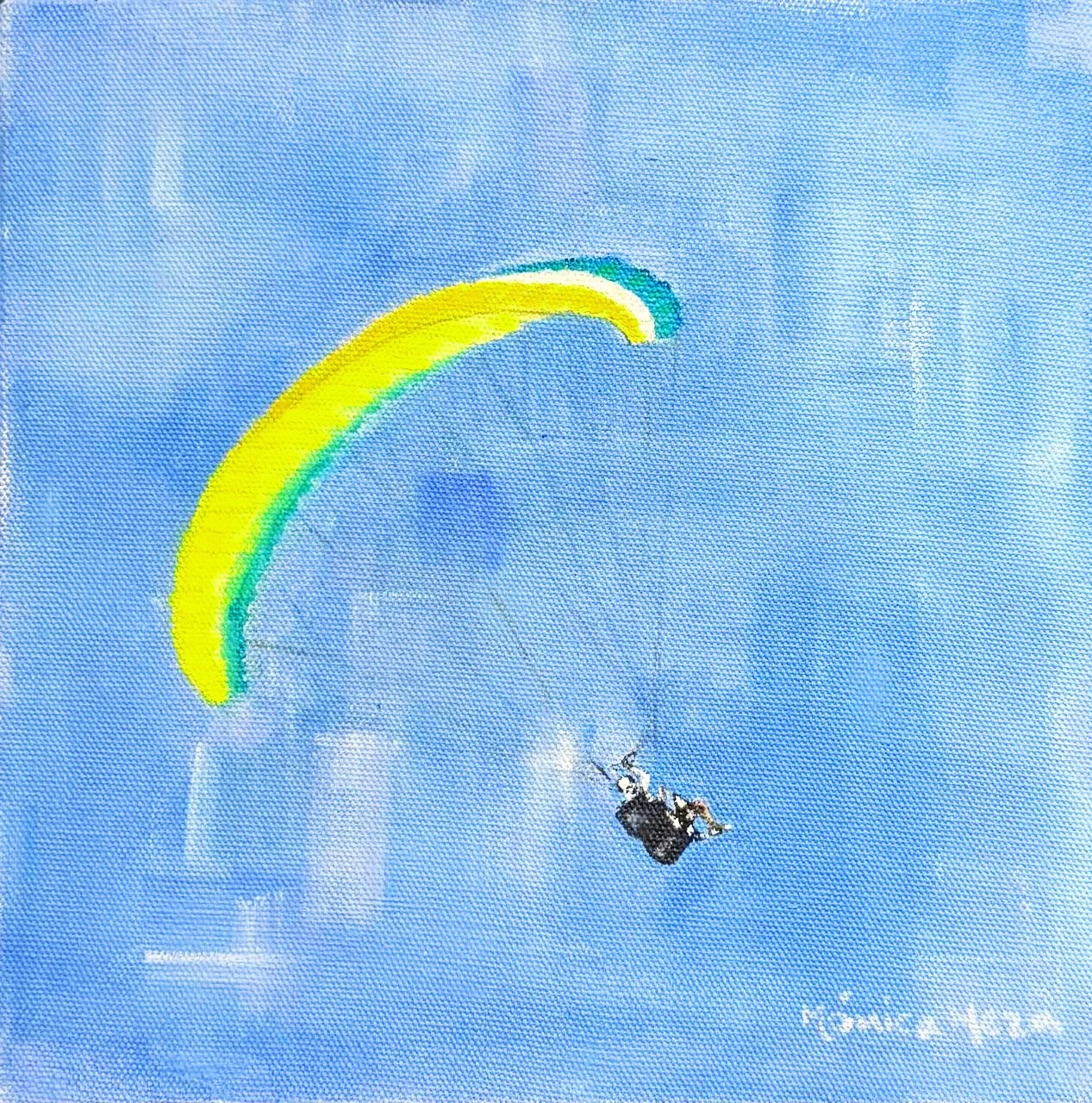 Serie Vuelo  |  Vuelo 4| Óleo  sobre tela | 25 x 25 cms | 2025