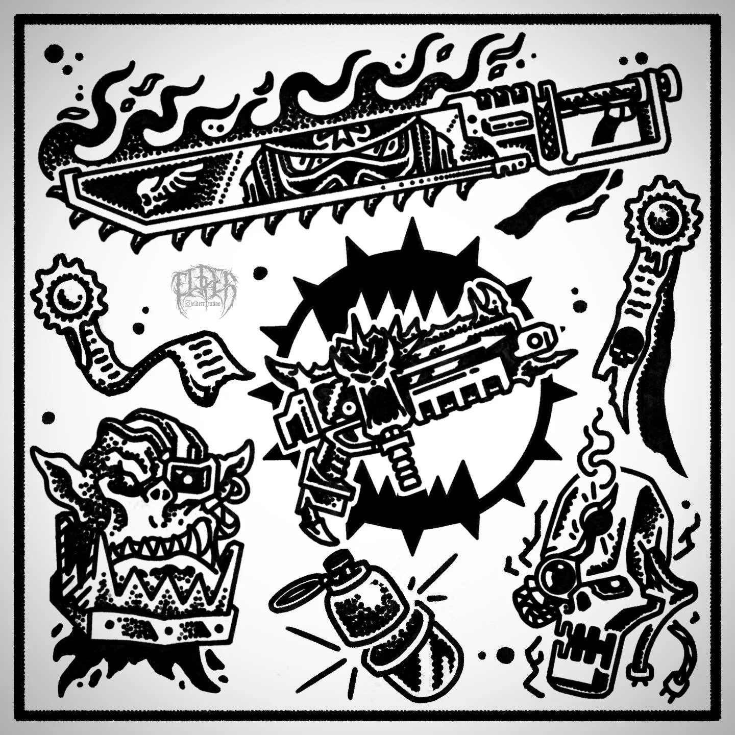 Some new flash available - dm for info 

#40k #chaos #spacemarines #weapons #darkart #brisbanetattoo #brisbaneart #gaming #orks #necrons