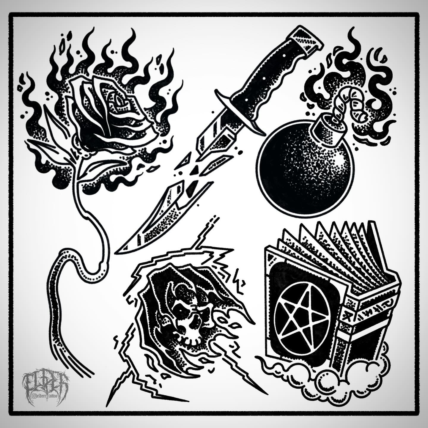 First flash of 2026 - thanks for looking! 

Dm for bookings and enquiries 🏴&zwj;☠️

#brisbanetattoo #brisbaneflash #brisbaneart #flashsheet #tradart #macarbe #dotworktattoo