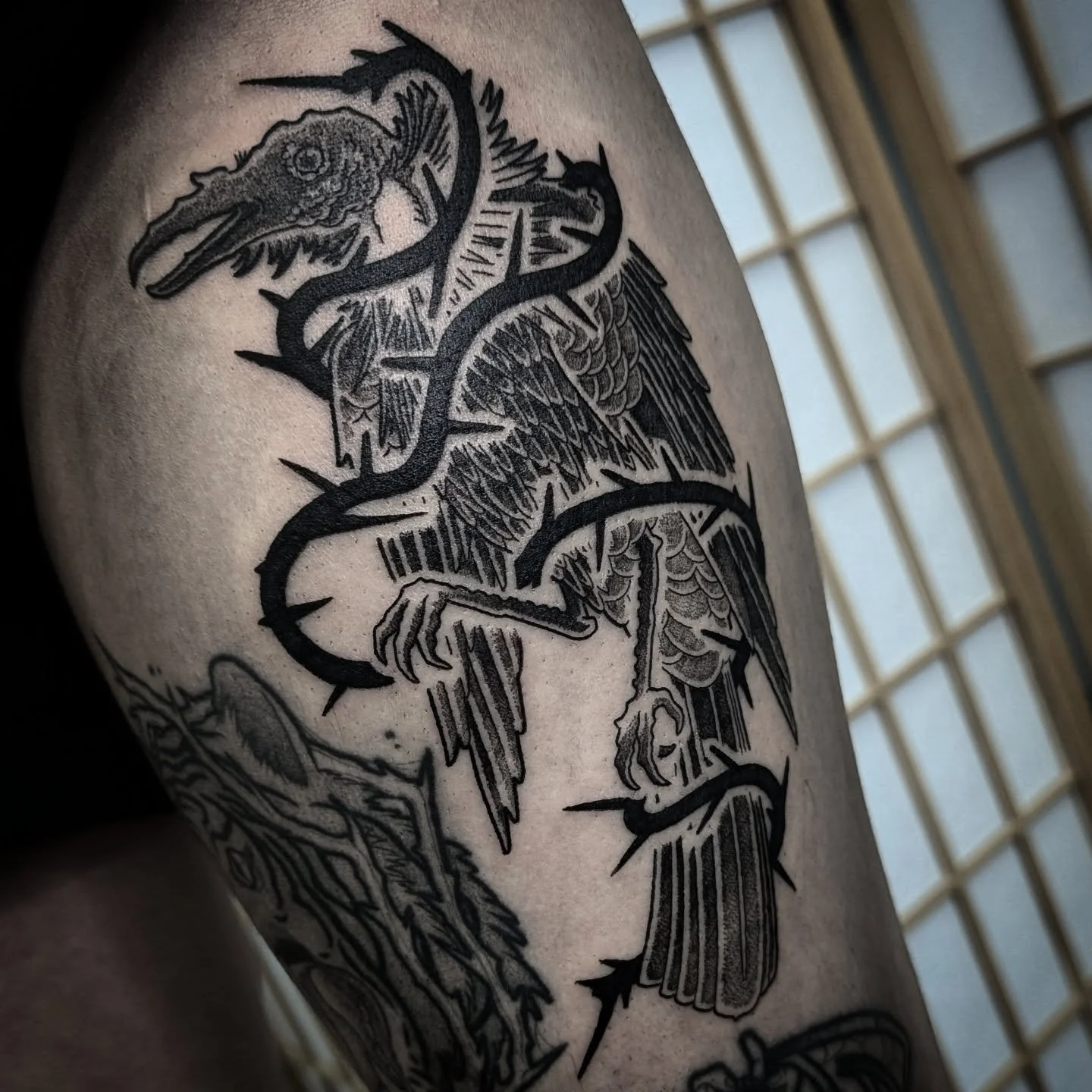 One of my older designs, made last week @simplestudiotattoo 

#brisbanetattoo #darkart #stipple #birdtattoo #brisbaneart