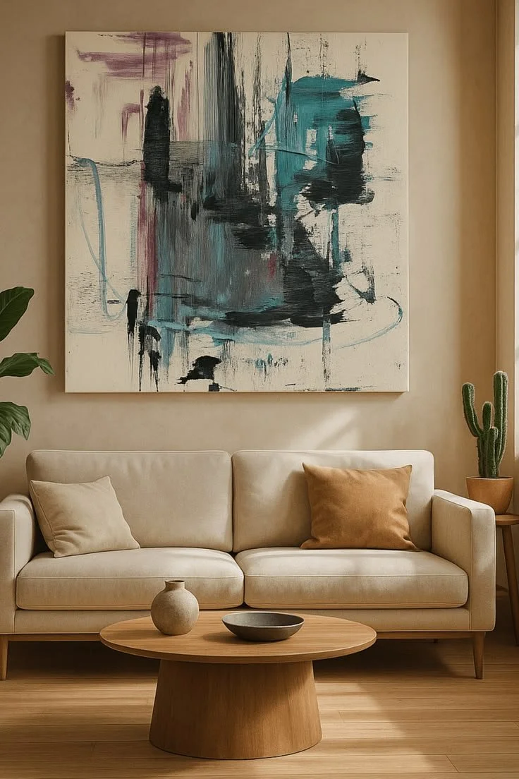 Art collection in modern home