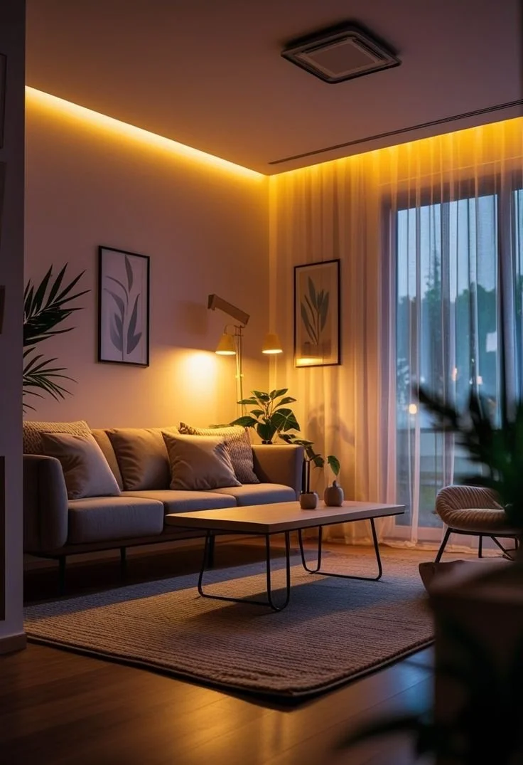 Warm Lighting for Peaceful Living Rooms