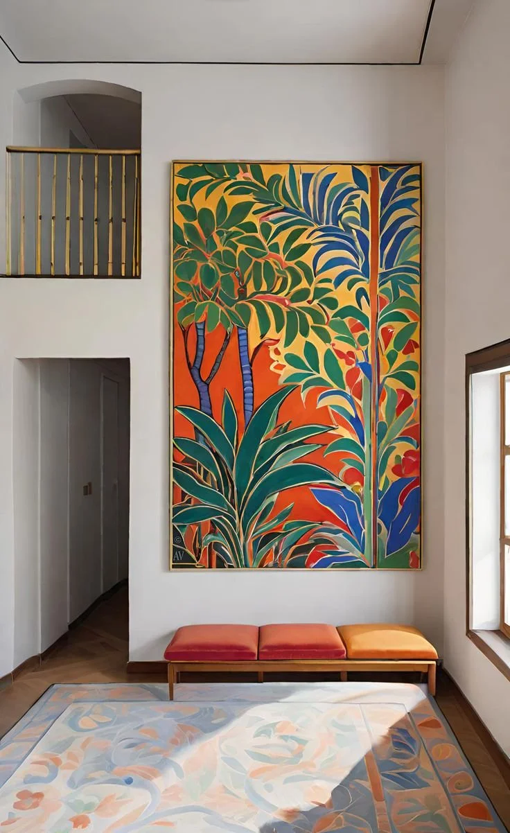 Art collection in modern home
