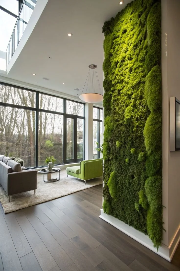 preserved moss wall luxury home