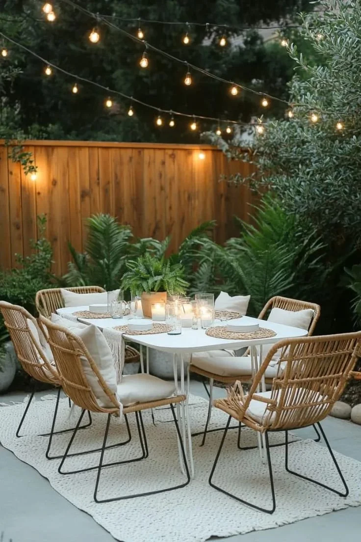 small backyard dining inspo for luxury homes