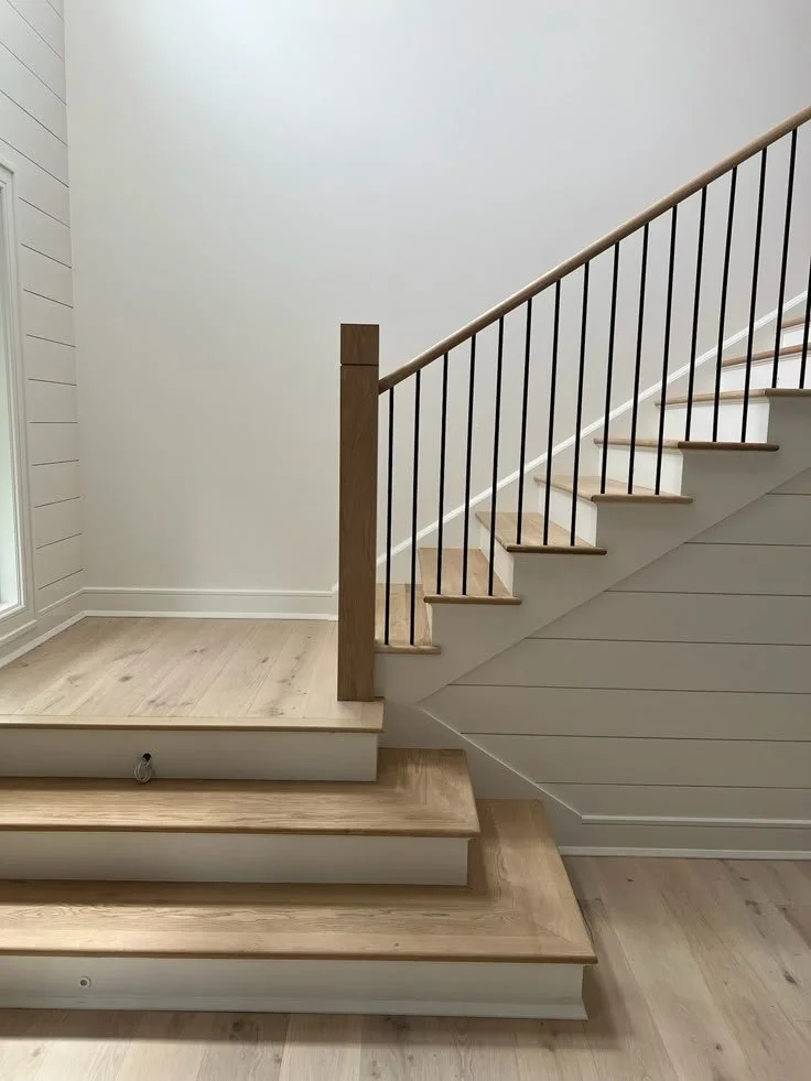 custom oak staircase white oak treads modern home