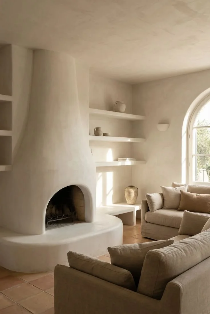 structural plaster fireplace