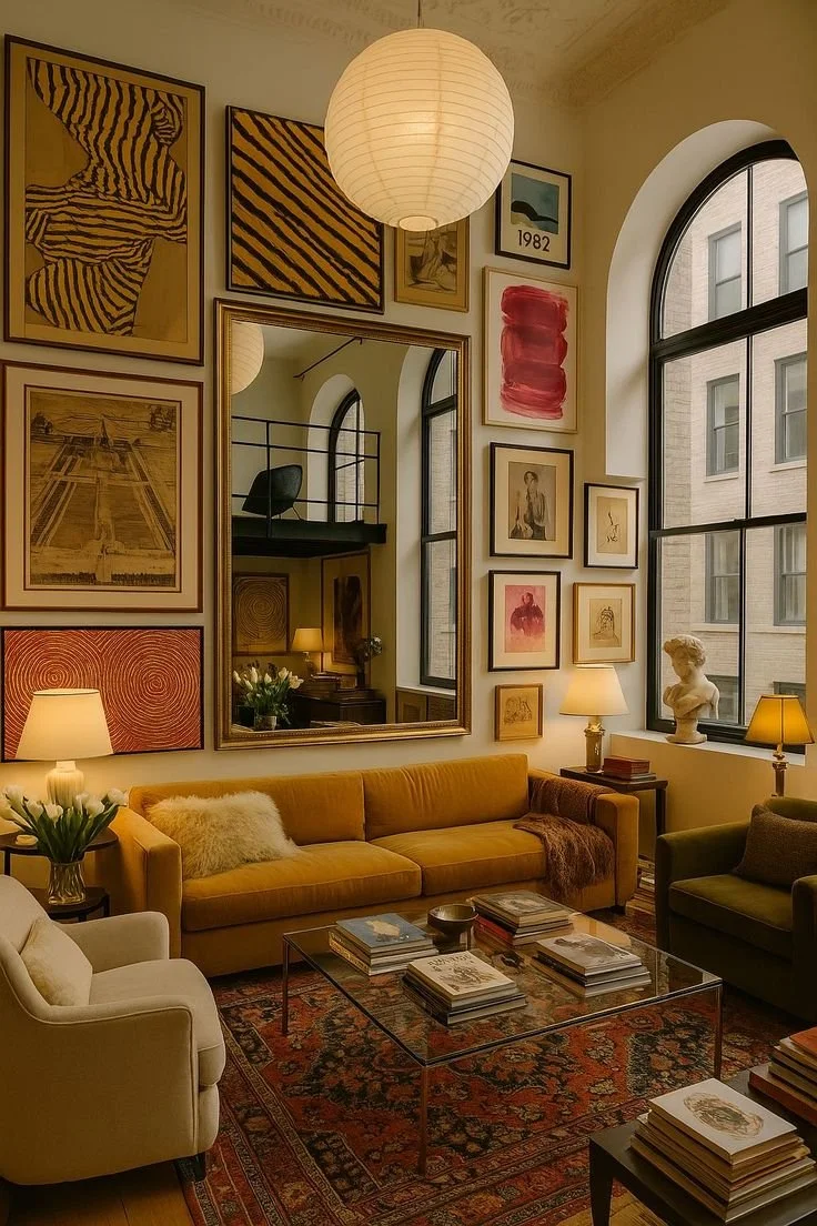 Art collection in modern home