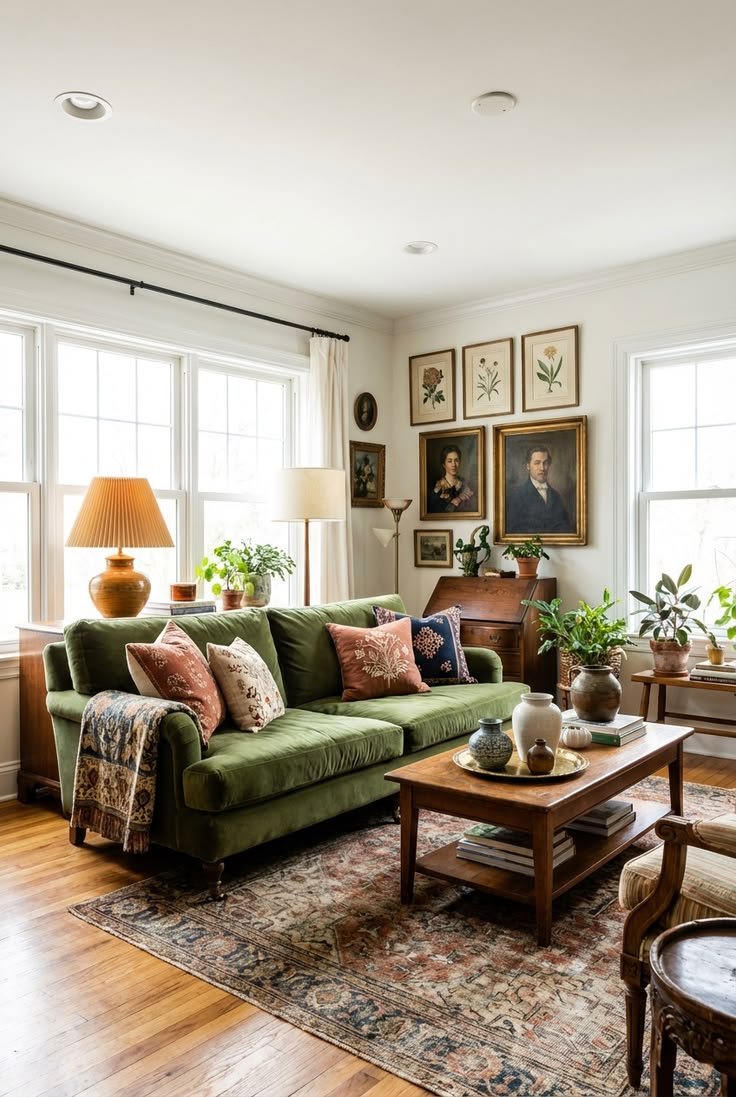 english country cottage living room inspo