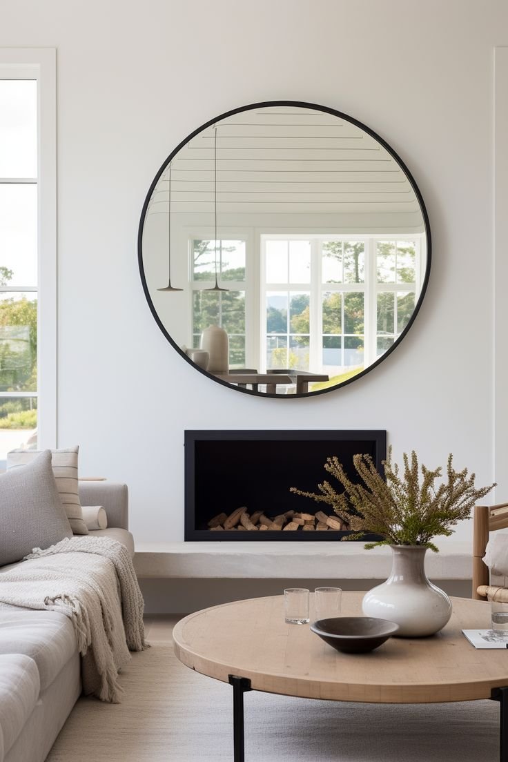 mirror reflecting the window