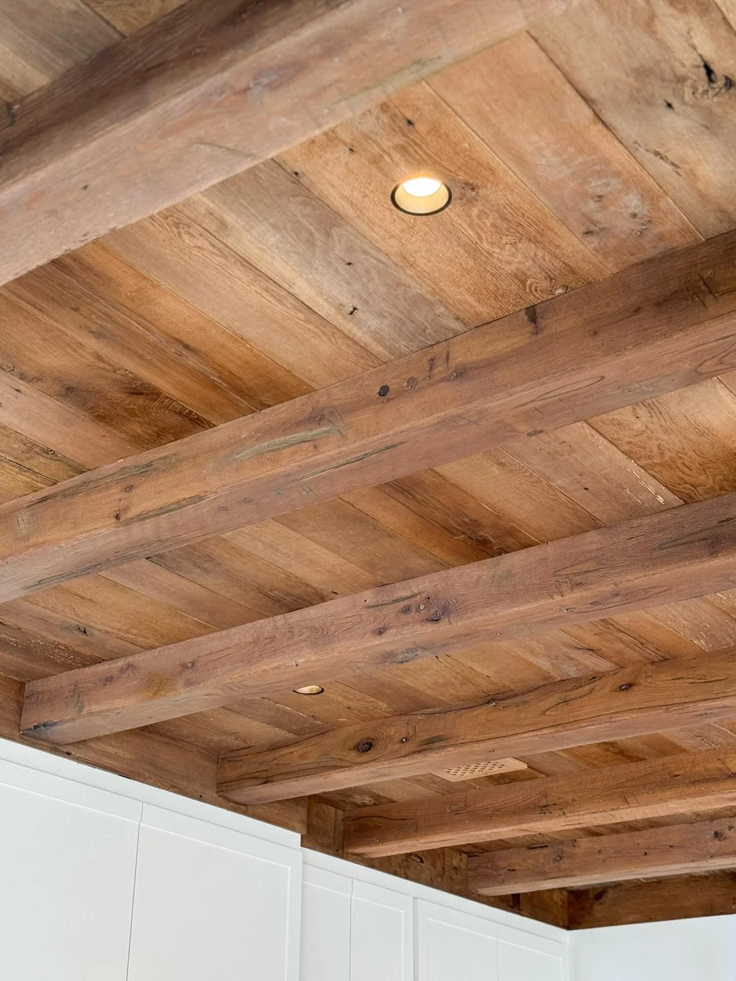 Reclaimed wood in modern luxury home