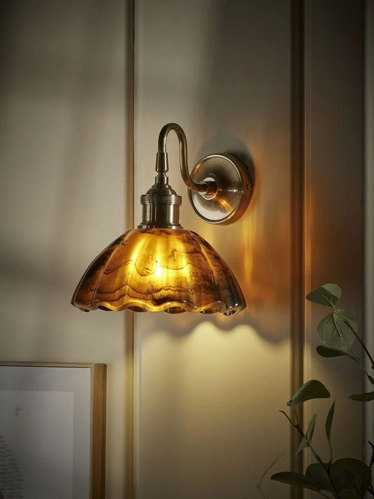 vintage brass wall sconces for english country cottage look