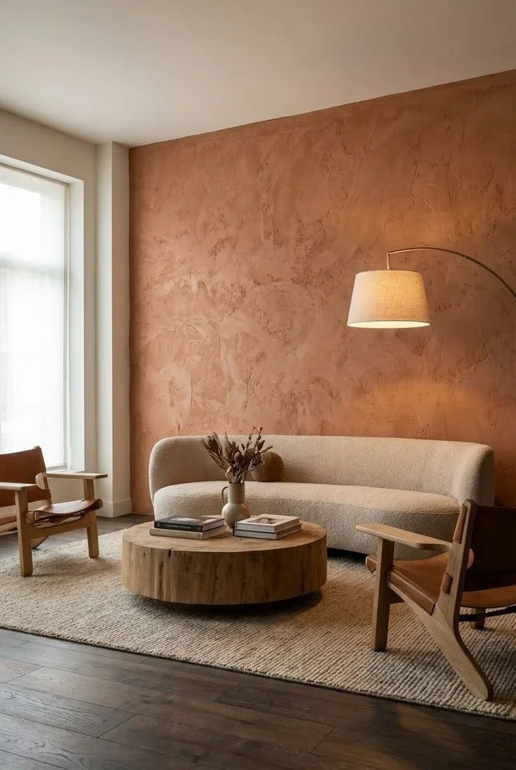 textured plastered wall in modern luxury home