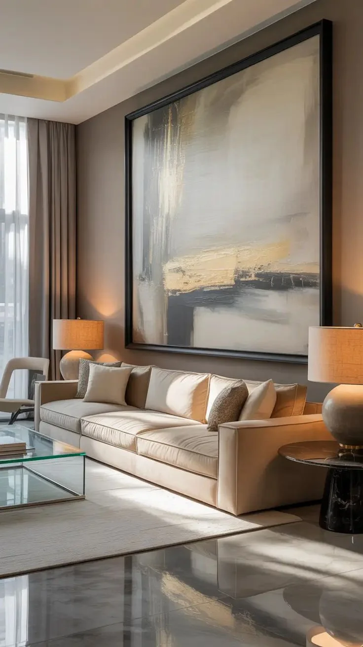 Art collection in modern home