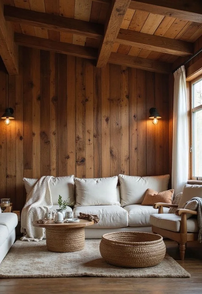 Reclaimed wood in modern luxury home