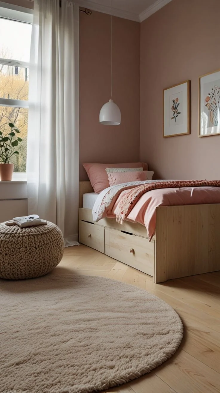 dusty blush color for kids' room