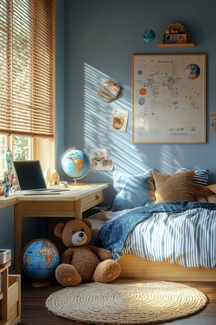 dusty blue color for kids room