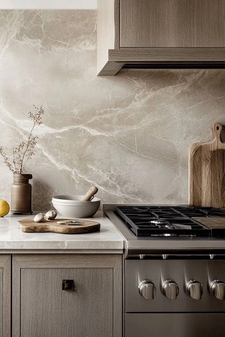 porcelain backsplash in the kitchen