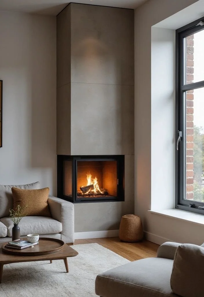corner fireplace