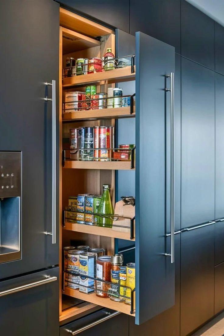 Vertical pullout pantry luxury kitchen
