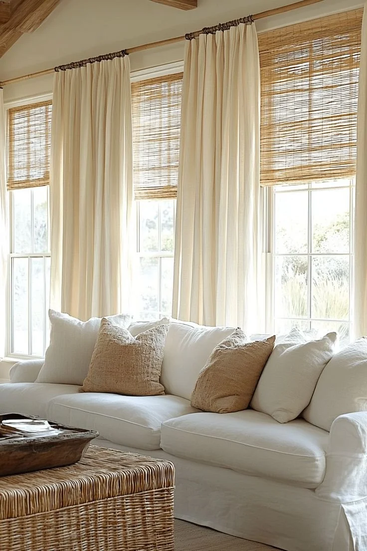 woven window shades for coastal decor